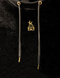 NEW! 50 pce Unisex black Amazing heavy velour crewneck with gold embroidery
